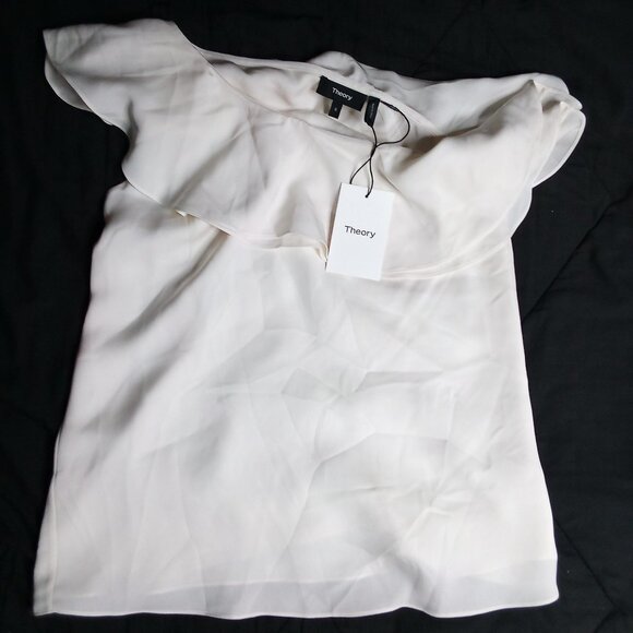 NWT Theory Damarill Ivory Modern Ggt Silk Top Sleeveless - Picture 2 of 7